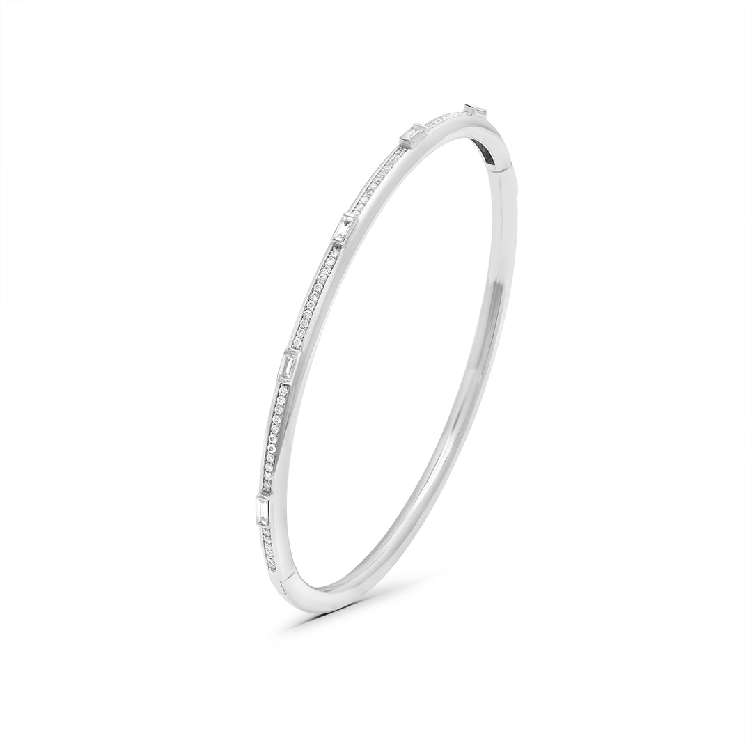 
                  
                    Pave Diamond Bangle Bracelet in White Gold
                  
                